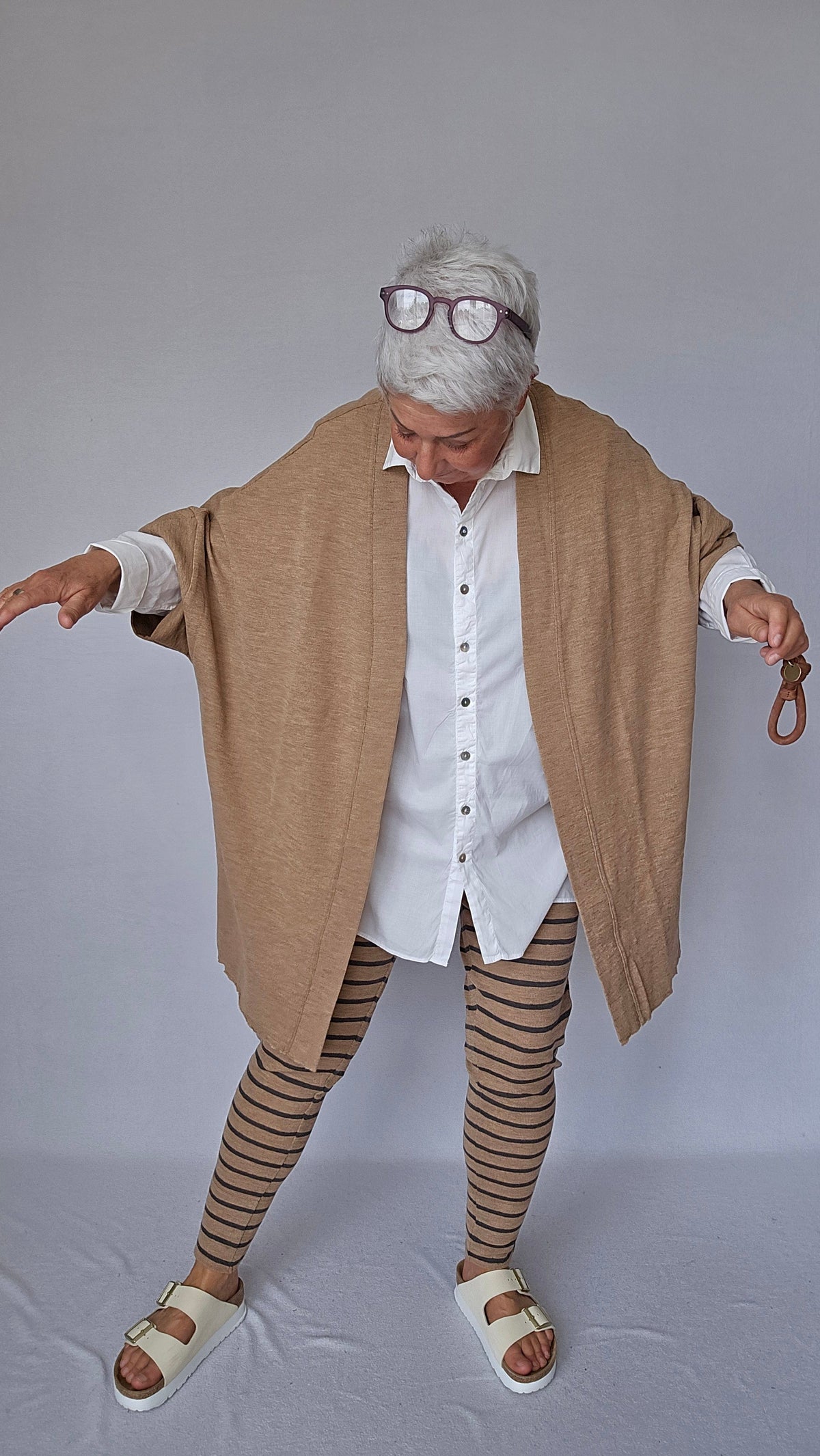 By Basics Cardigan Light camel melange By Basics- 8018 Cardigan med ekstra vidde, One size kunstkolonialen
