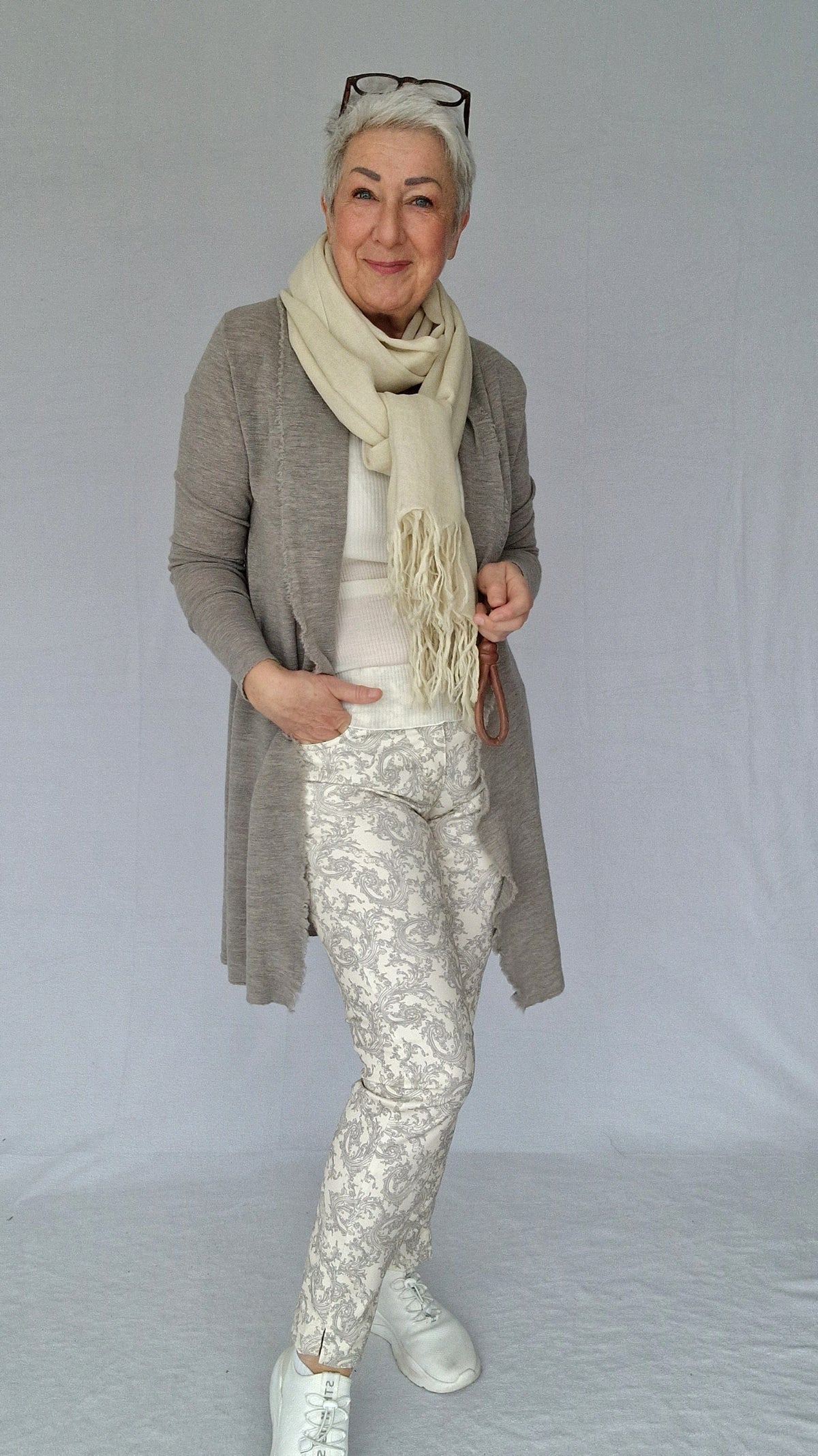By Basics Cardigan XS / Elephant Melange By Basics- 8003 Long Cardigan kunstkolonialen