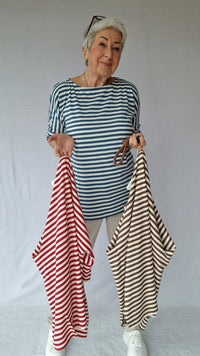 By Basics Cotton Sense By Basics- 4309 T-shirt loose med båthals kunstkolonialen