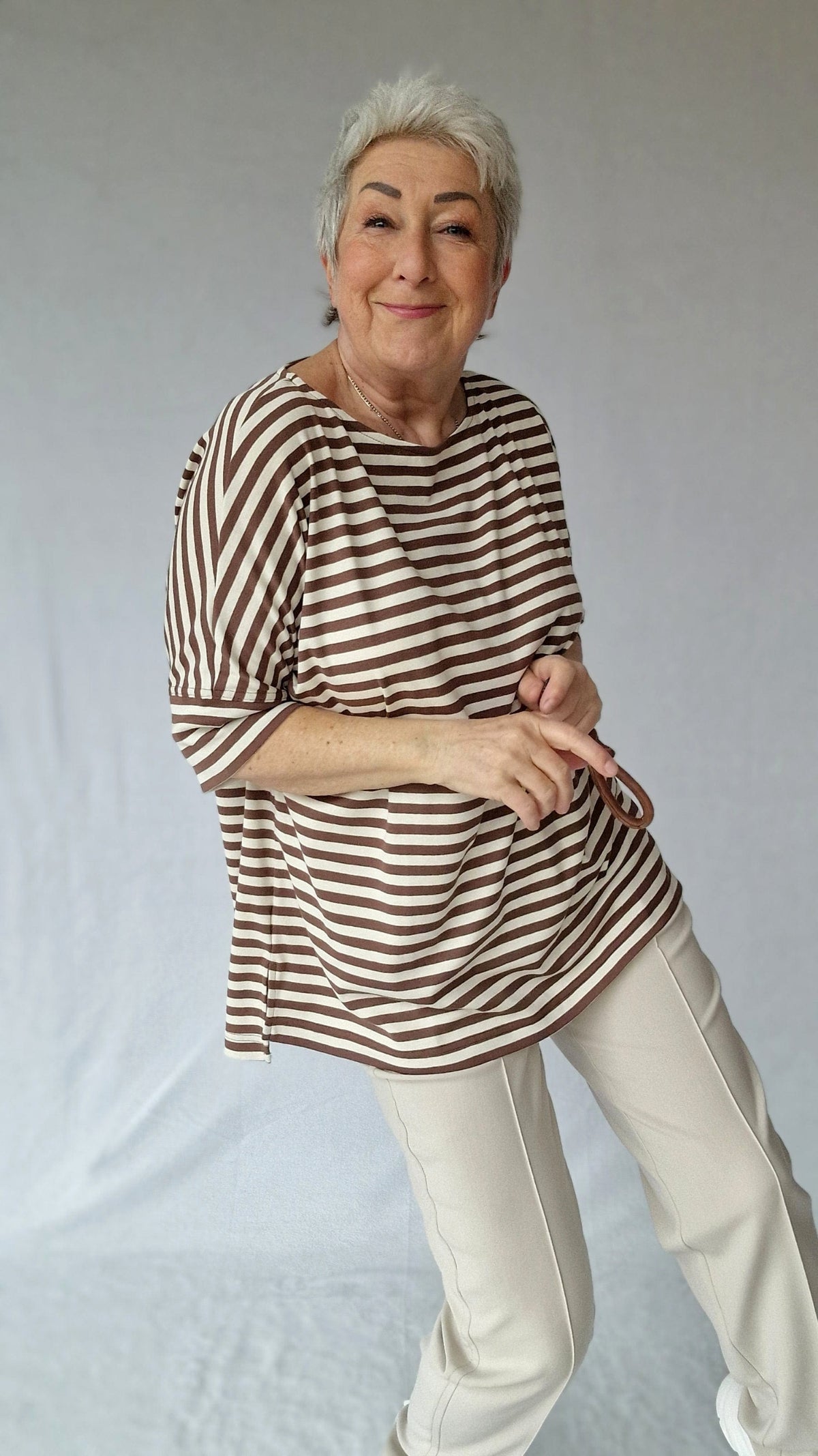By Basics Cotton Sense By Basics- 4309 T-shirt loose med båthals kunstkolonialen