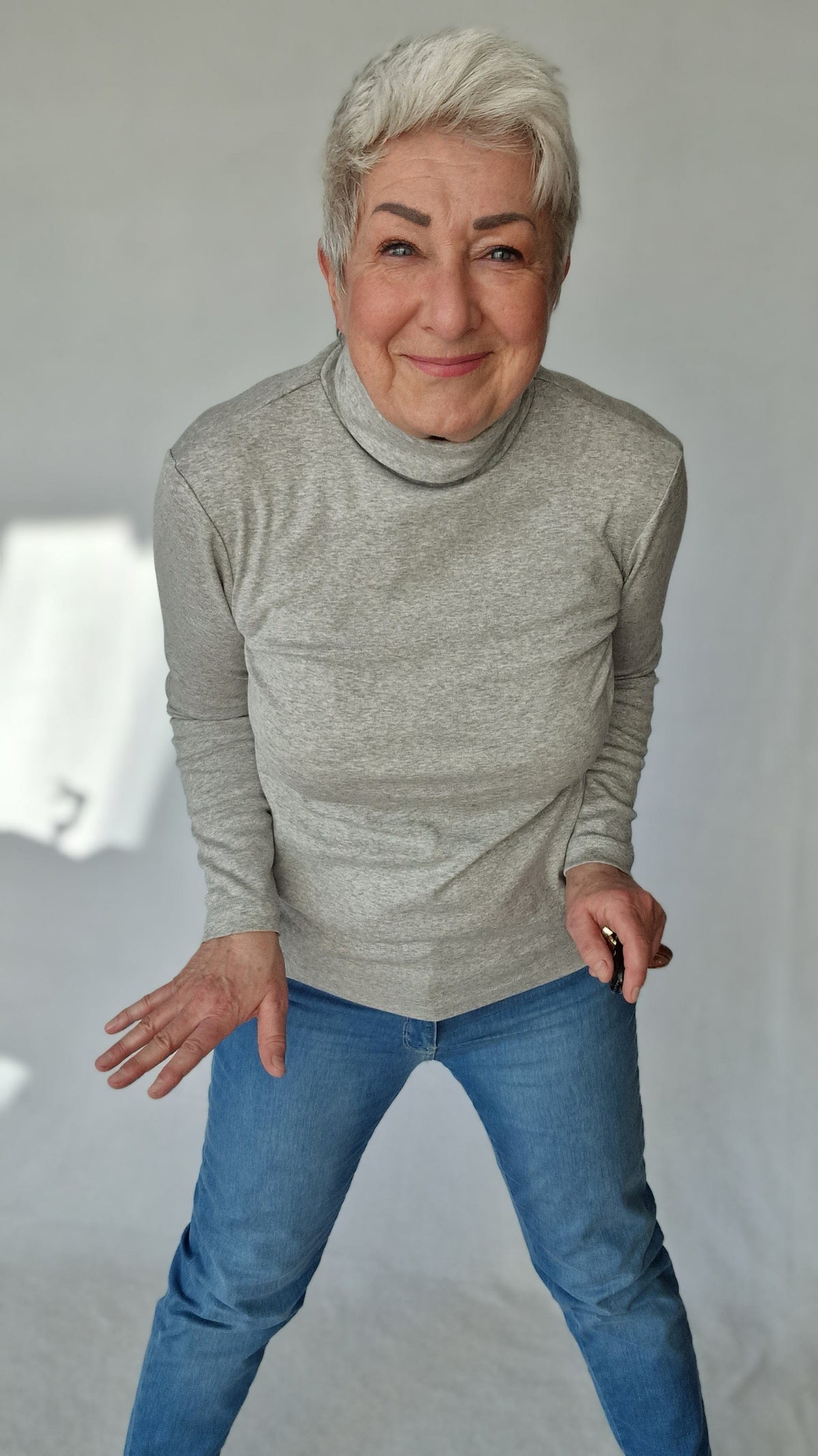 By Basics Genser S / Dawn grey melange By basics- 4318 Pologenser i bomull kunstkolonialen