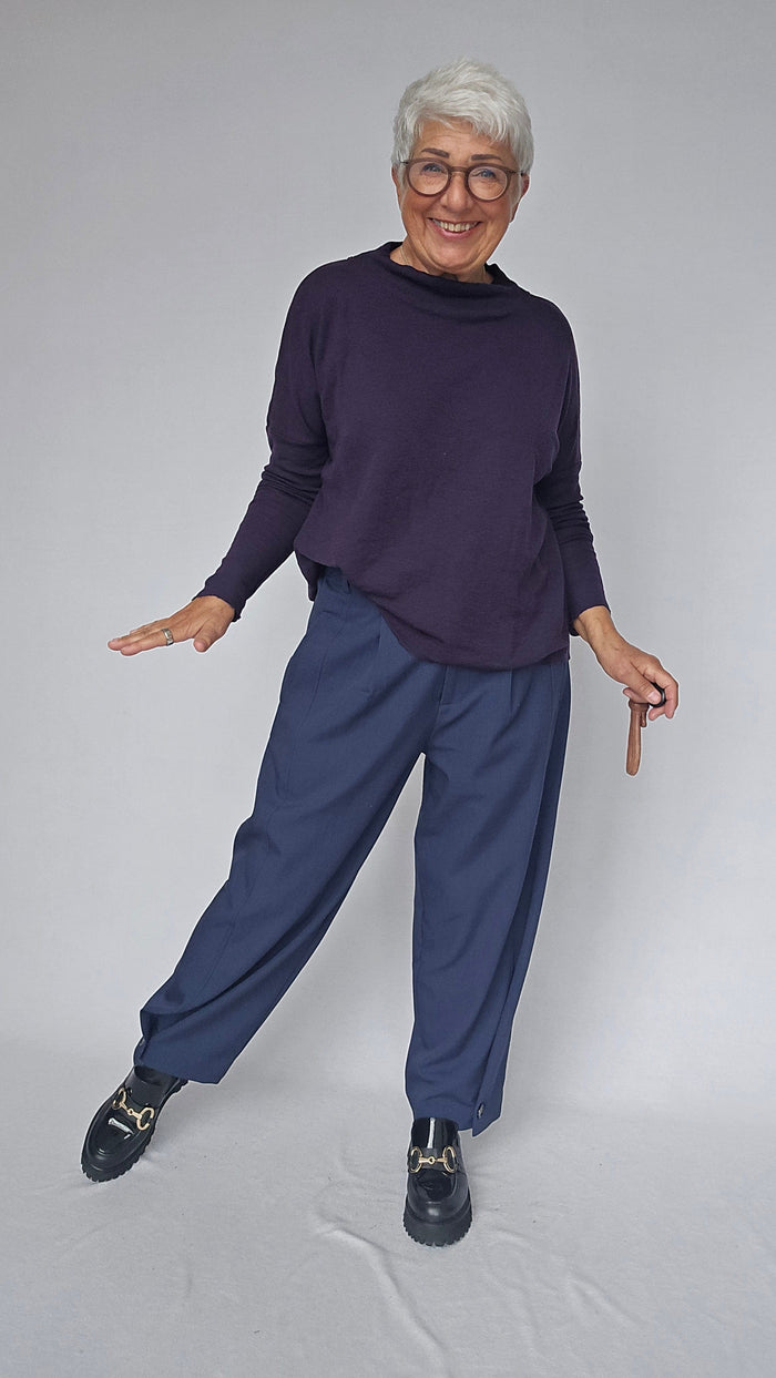 By Basics Genser S / Plum Melange By Basics- 4025 Rampegenser i ensfarget kunstkolonialen