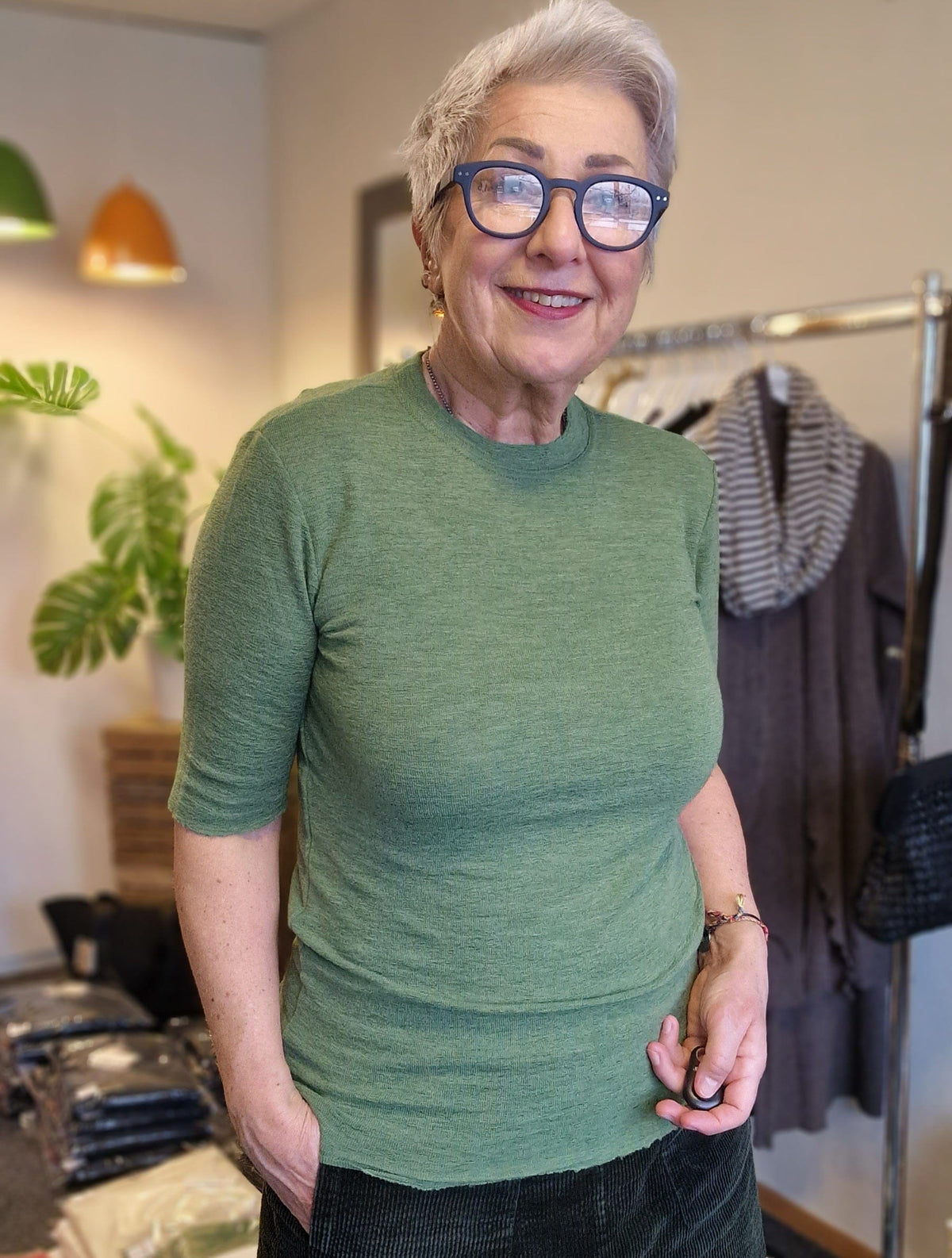 By Basics Grasshopper / S By Basics- 4056 Topp med god lengde kunstkolonialen