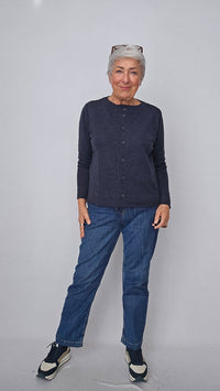 By Basics Jakke By Basics- 8022 Box cardigan m/rund hals kunstkolonialen