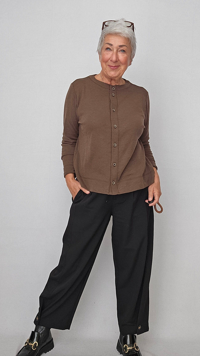 By Basics Jakke By Basics- 8022 Box cardigan m/rund hals kunstkolonialen