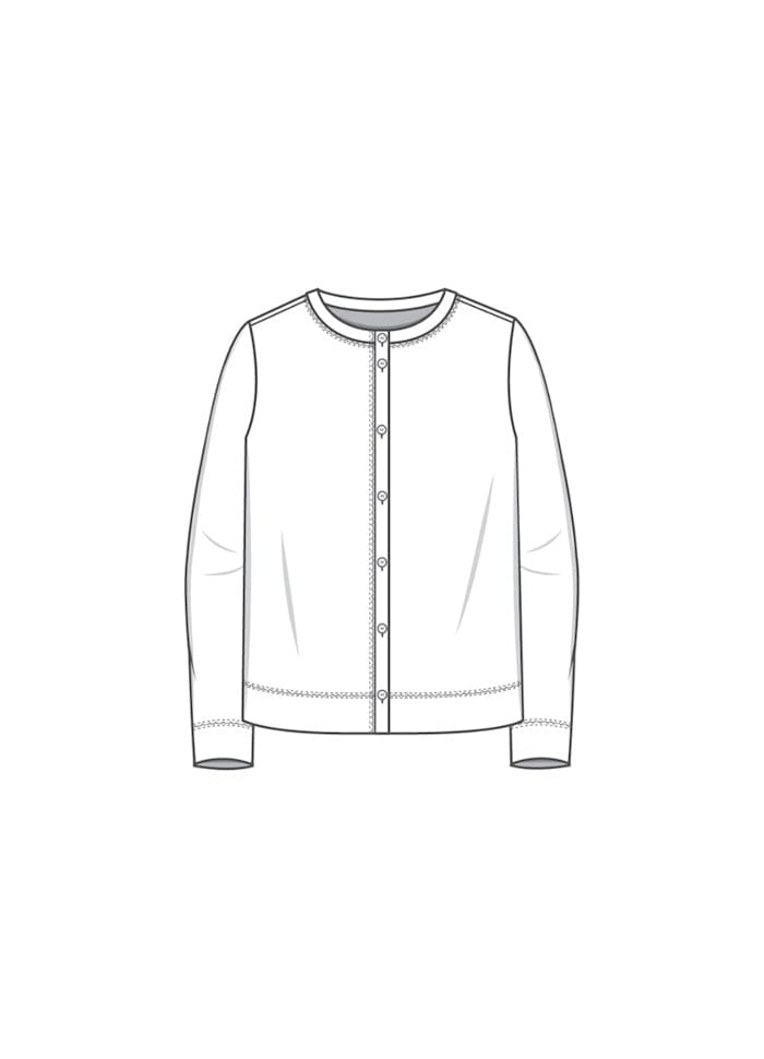 By Basics Jakke By Basics- 8022 Box cardigan m/rund hals kunstkolonialen
