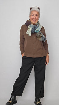 By Basics Jakke Chestnut / S By Basics- 8022 Box cardigan m/rund hals kunstkolonialen