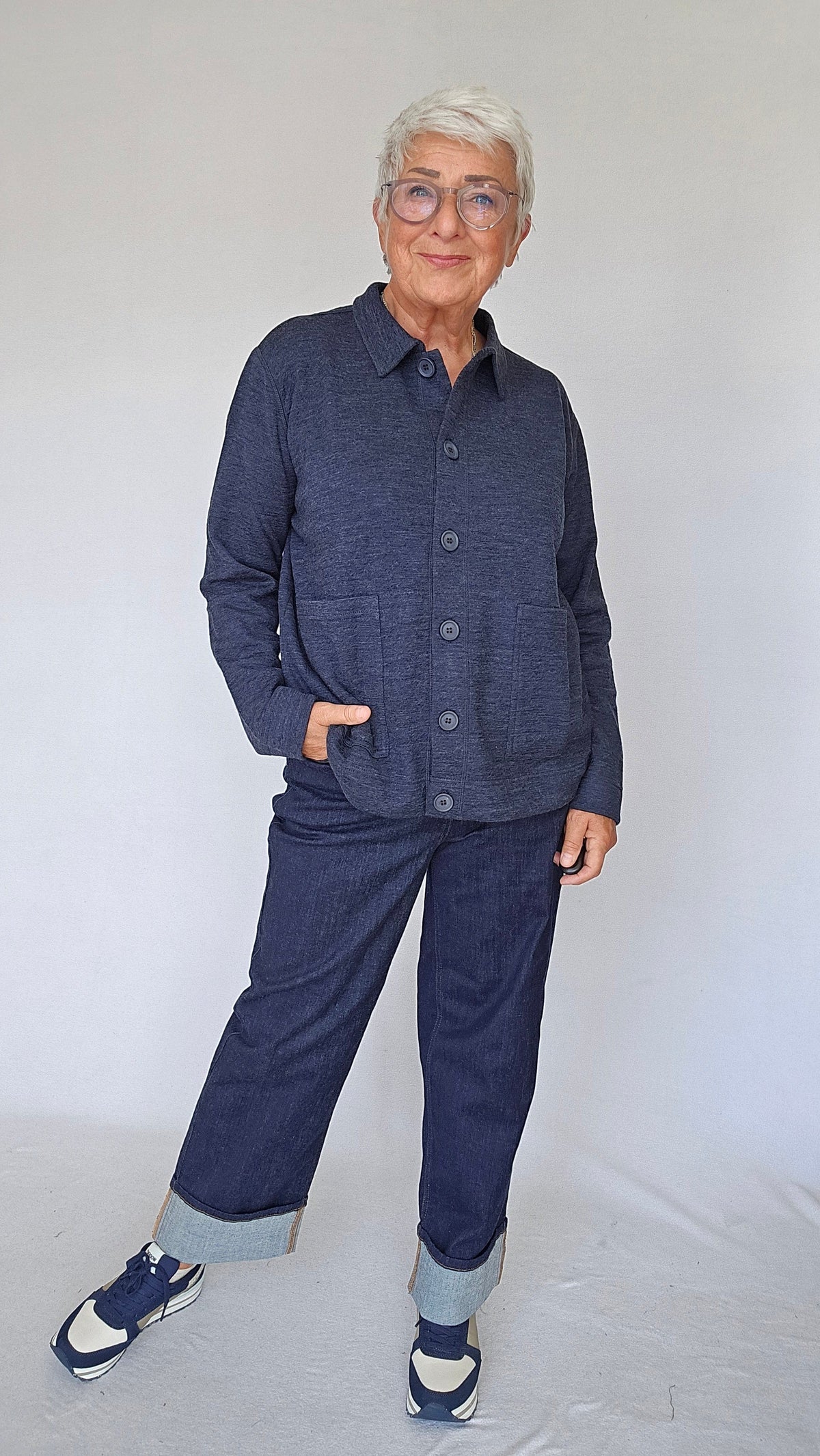 By Basics Jakke S / Midnight blue melange By basics- 14018 Jakke kunstkolonialen