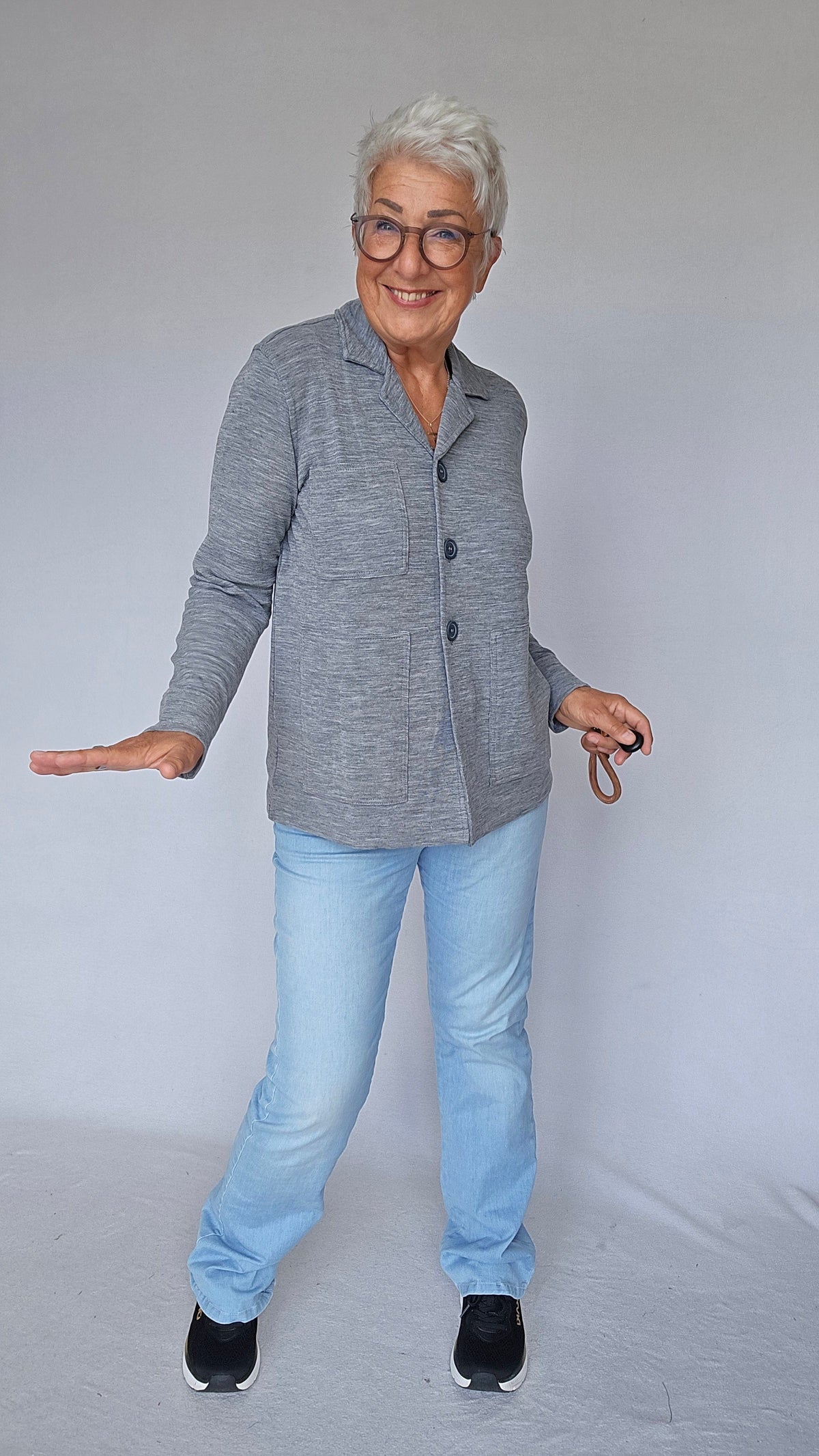 By Basics Jakke Steel grey melange / S By Basics- 8021 Jakke m/krage og knapper kunstkolonialen