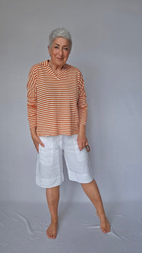 By basics Linshorts S / White OWN By basics- 11030 Shorts i lin med store lommer kunstkolonialen