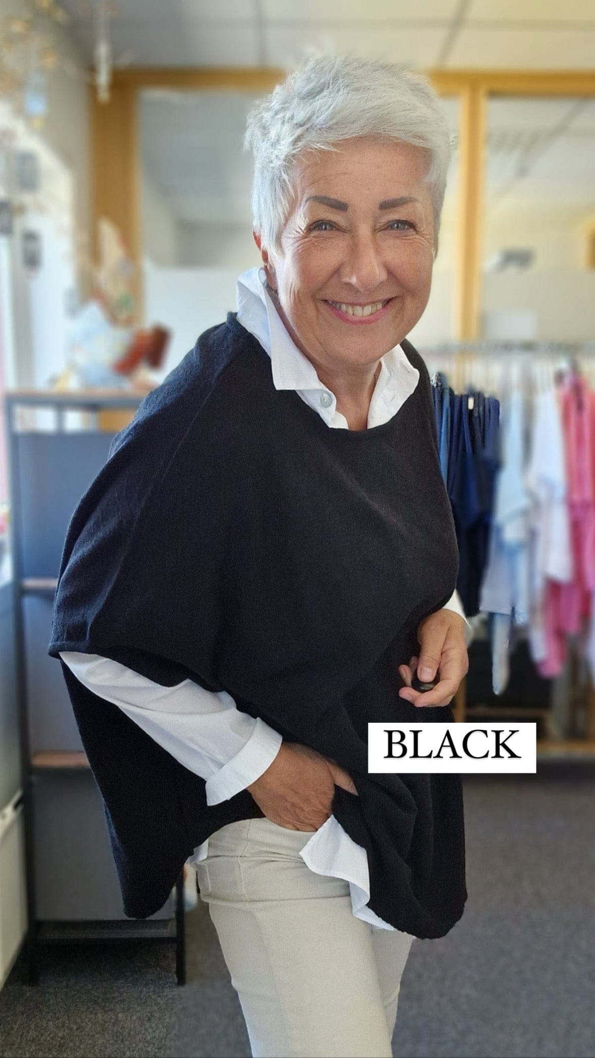 By Basics Overdel Black By Basics- 2004 Ekstra vid topp i merinoull kunstkolonialen
