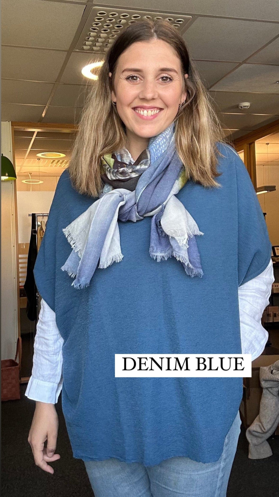 By Basics Overdel Denim Blue By Basics- 2004 Ekstra vid topp i merinoull kunstkolonialen