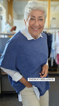 By Basics Overdel Indigo melange By Basics- 2004 Ekstra vid topp i merinoull kunstkolonialen