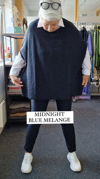 By Basics Overdel Midnight Blue Melange By Basics- 2004 Ekstra vid topp i merinoull kunstkolonialen