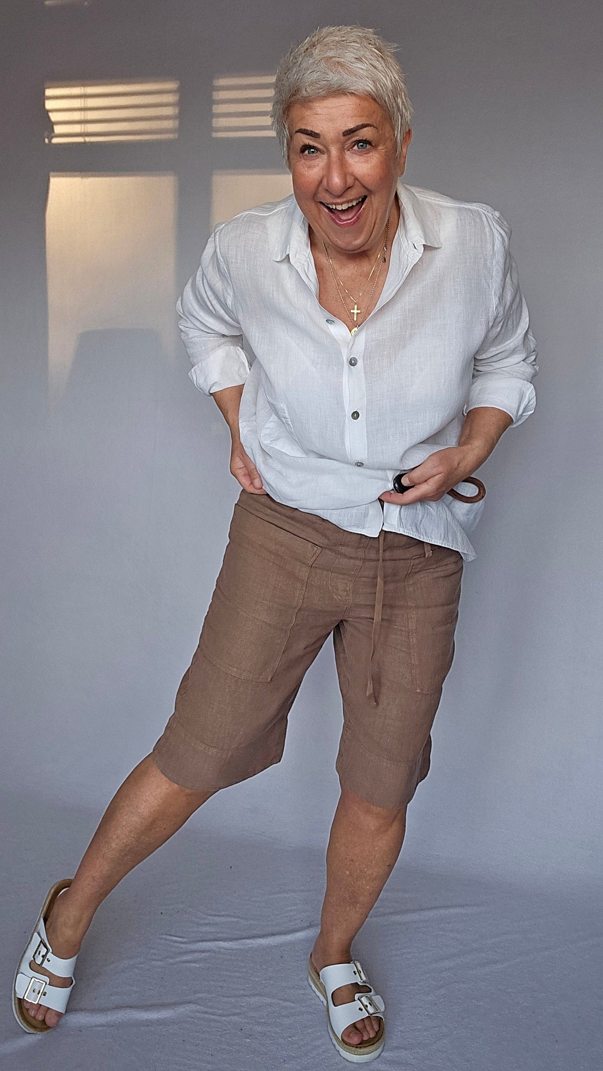By basics OWN By basics- 11030 Shorts i lin med store lommer kunstkolonialen