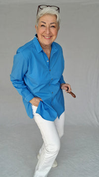 By Basics skjorte S / Azure blue OWN BY Basics- 13022 Enkel poplinskjorte kunstkolonialen