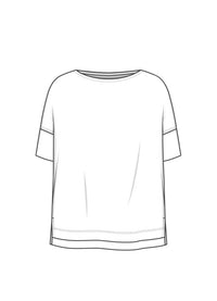 By Basics T-Shirt Cotton Sense By Basics- 4309 T-shirt loose med båthals kunstkolonialen