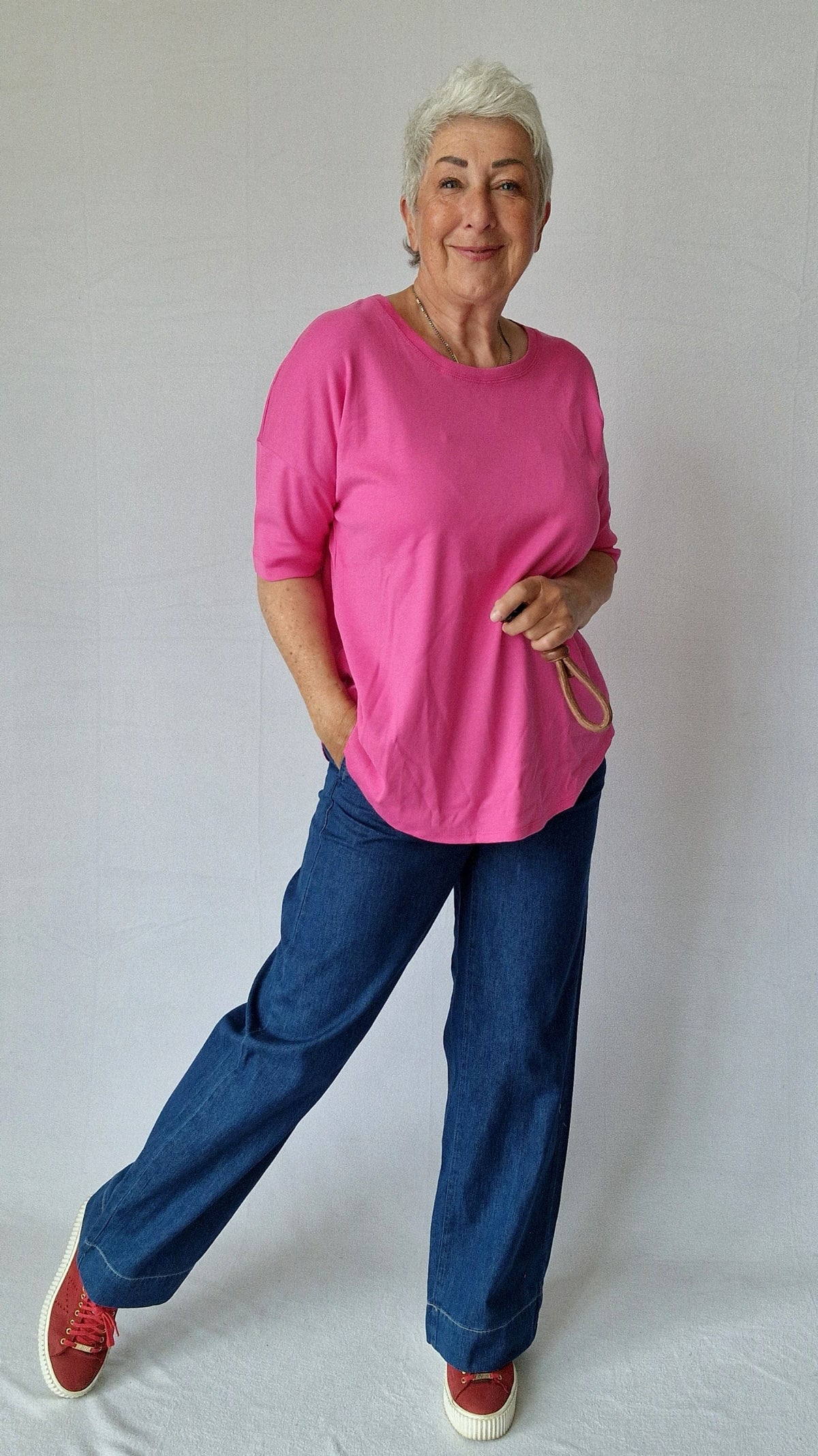 By Basics T-Shirt Pink / L Cotton Sense By Basics- 4305 T-shirt loose kunstkolonialen