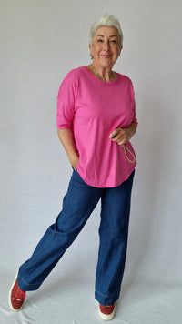 By Basics T-Shirt Pink / L Cotton Sense By Basics- 4305 T-shirt loose kunstkolonialen