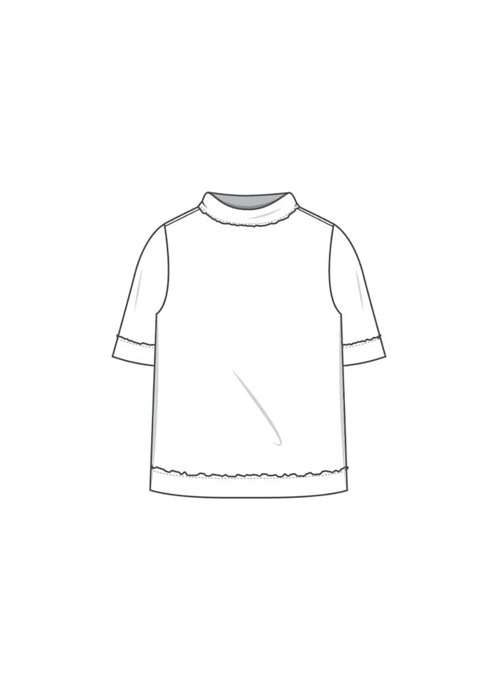 By Basics Topp By Basics- 4070 Ulltopp med 3/4-ermer kunstkolonialen