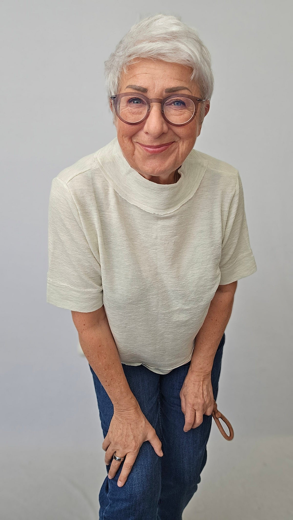 By Basics Topp By Basics- 4070 Ulltopp med 3/4-ermer kunstkolonialen