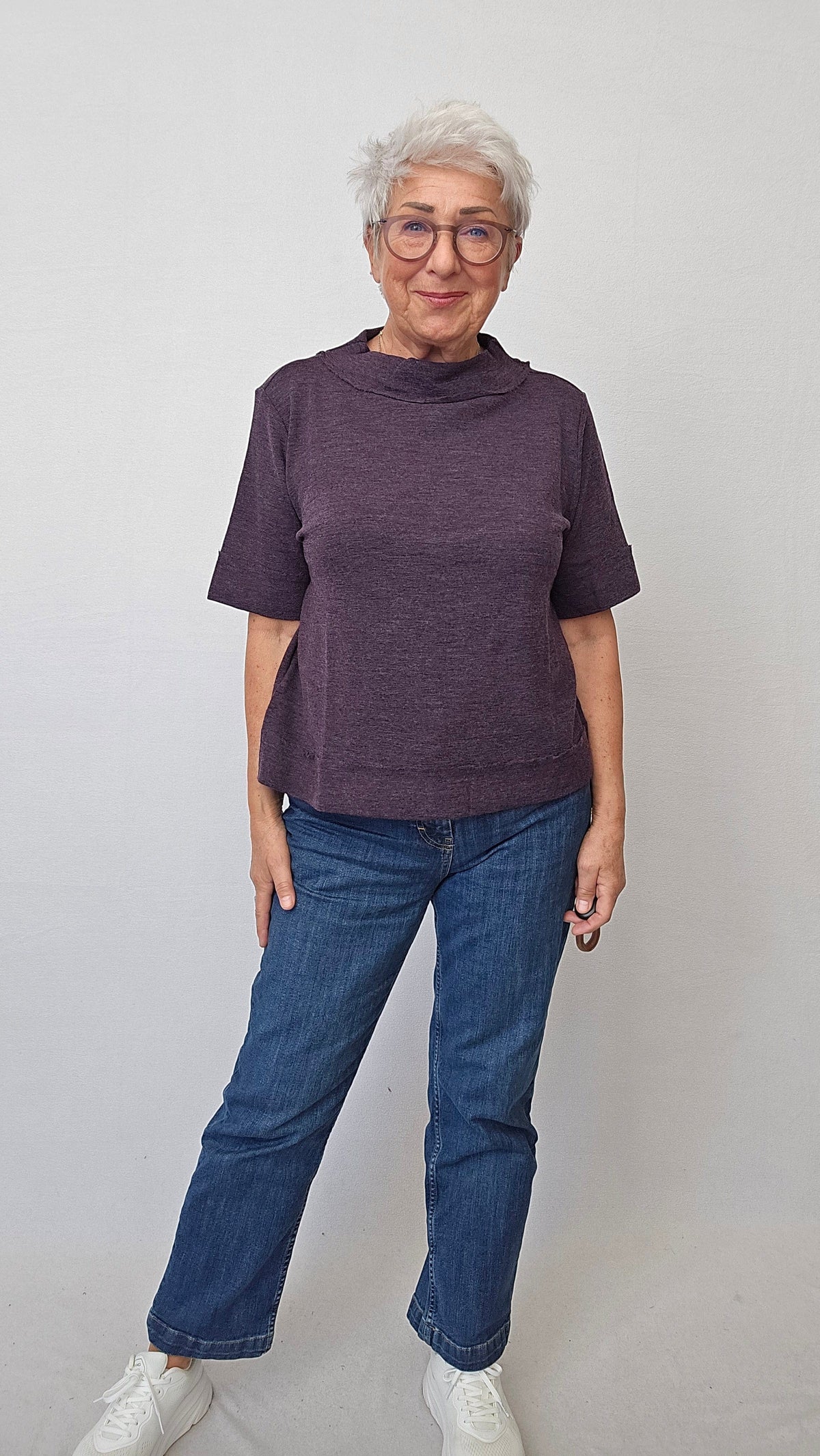 By Basics Topp By Basics- 4070 Ulltopp med 3/4-ermer kunstkolonialen