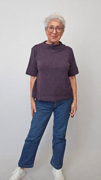 By Basics Topp By Basics- 4070 Ulltopp med 3/4-ermer kunstkolonialen