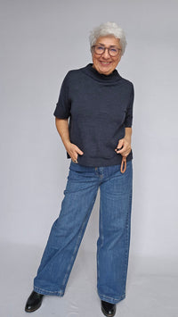 By Basics Topp By Basics- 4070 Ulltopp med 3/4-ermer kunstkolonialen
