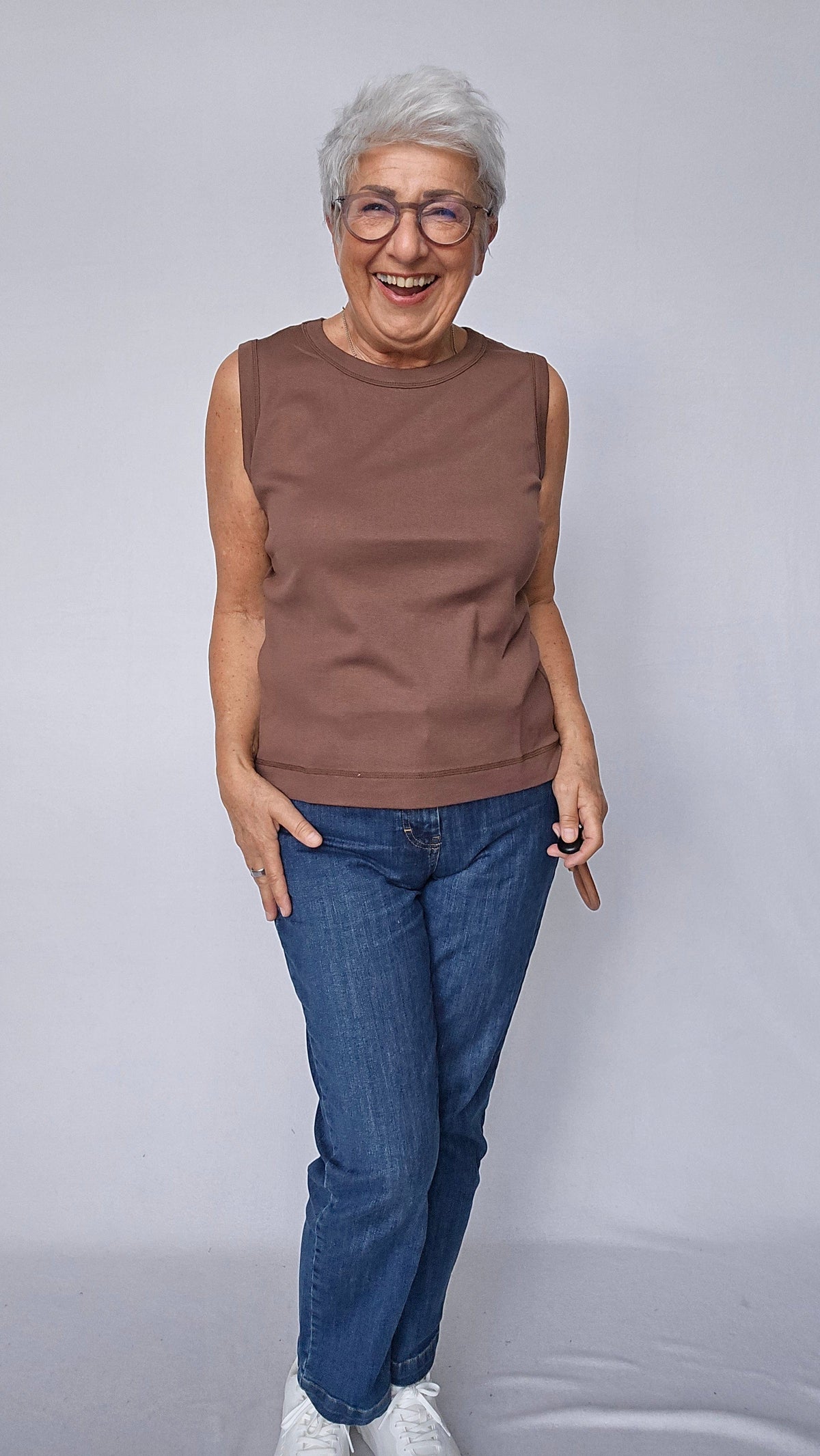 By Basics Topp Chestnut / S Cotton Sense By Basics- 2304 Boxy topp kunstkolonialen