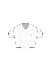 By Basics Ulltopp XS-S / Midnight blue melange By basics- Bubblewool 4507 vid topp med v/hals kunstkolonialen