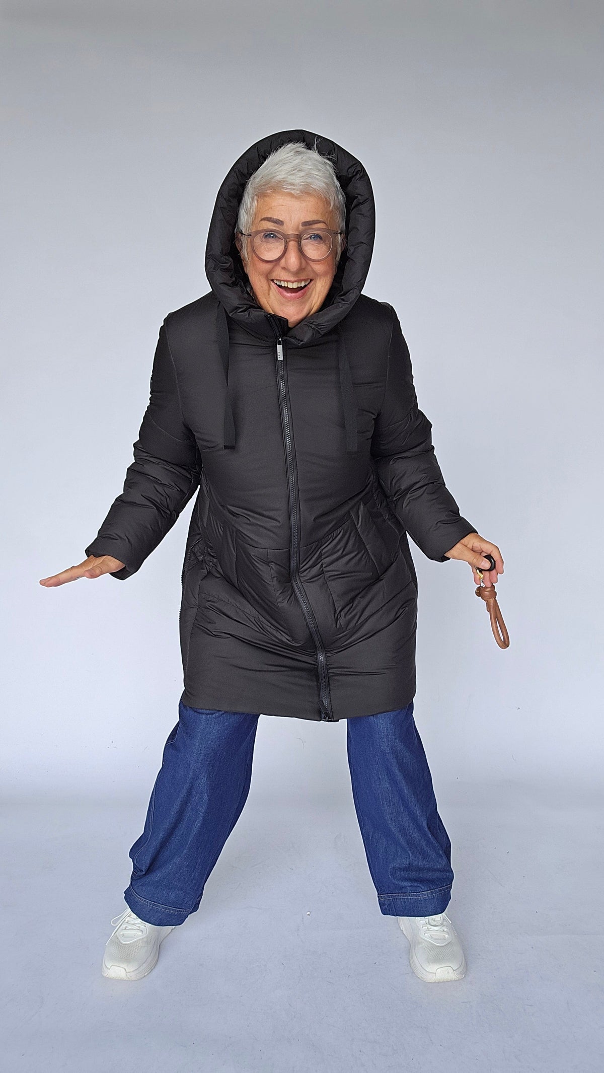 Cero Etage Boblejakke Black / 36 Cero Etage- Boblejakke m/stor hette kunstkolonialen