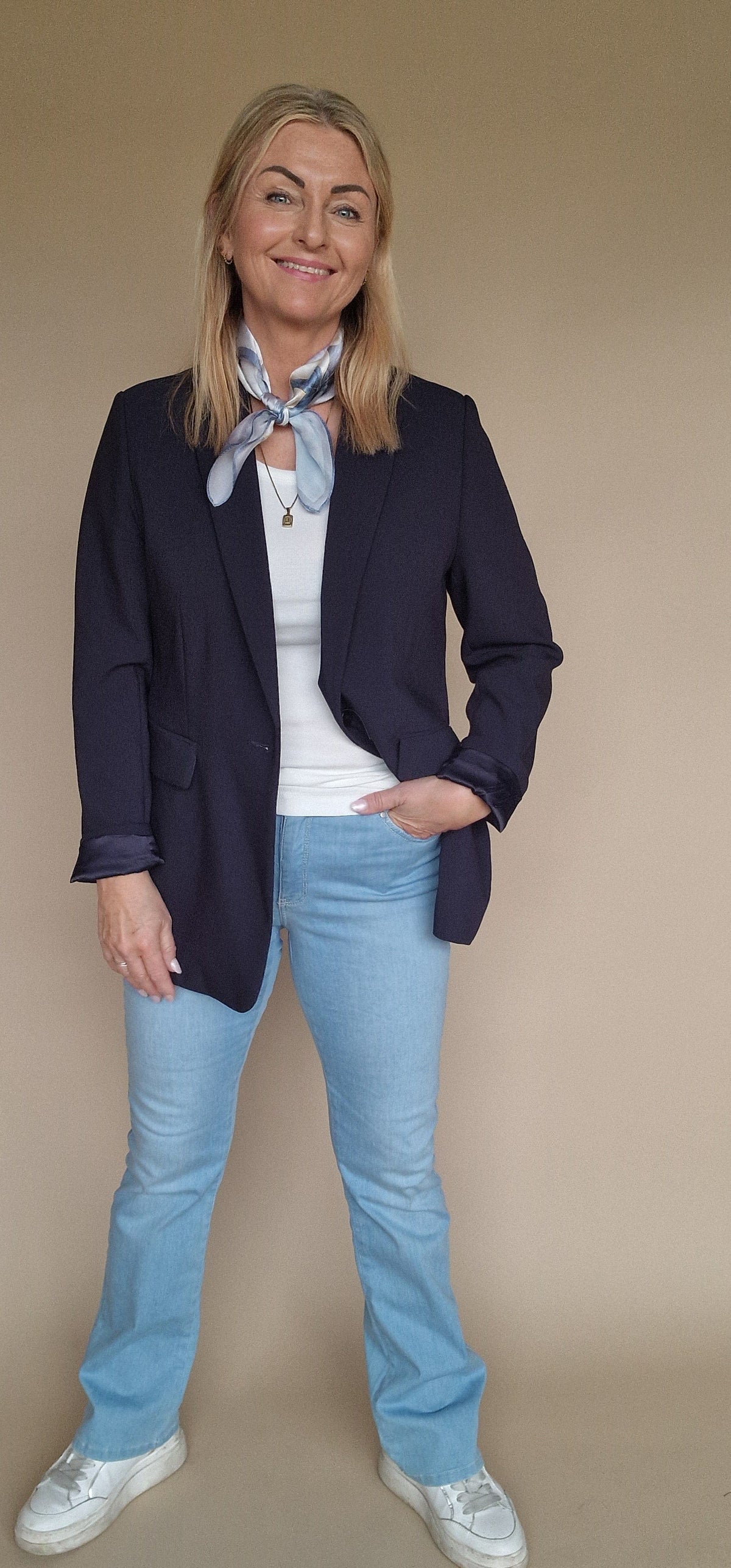 Cero Etage Bukse 34 / Lys sommerjeans CRO- Magic fit jeans- flared leg 82 cm kunstkolonialen