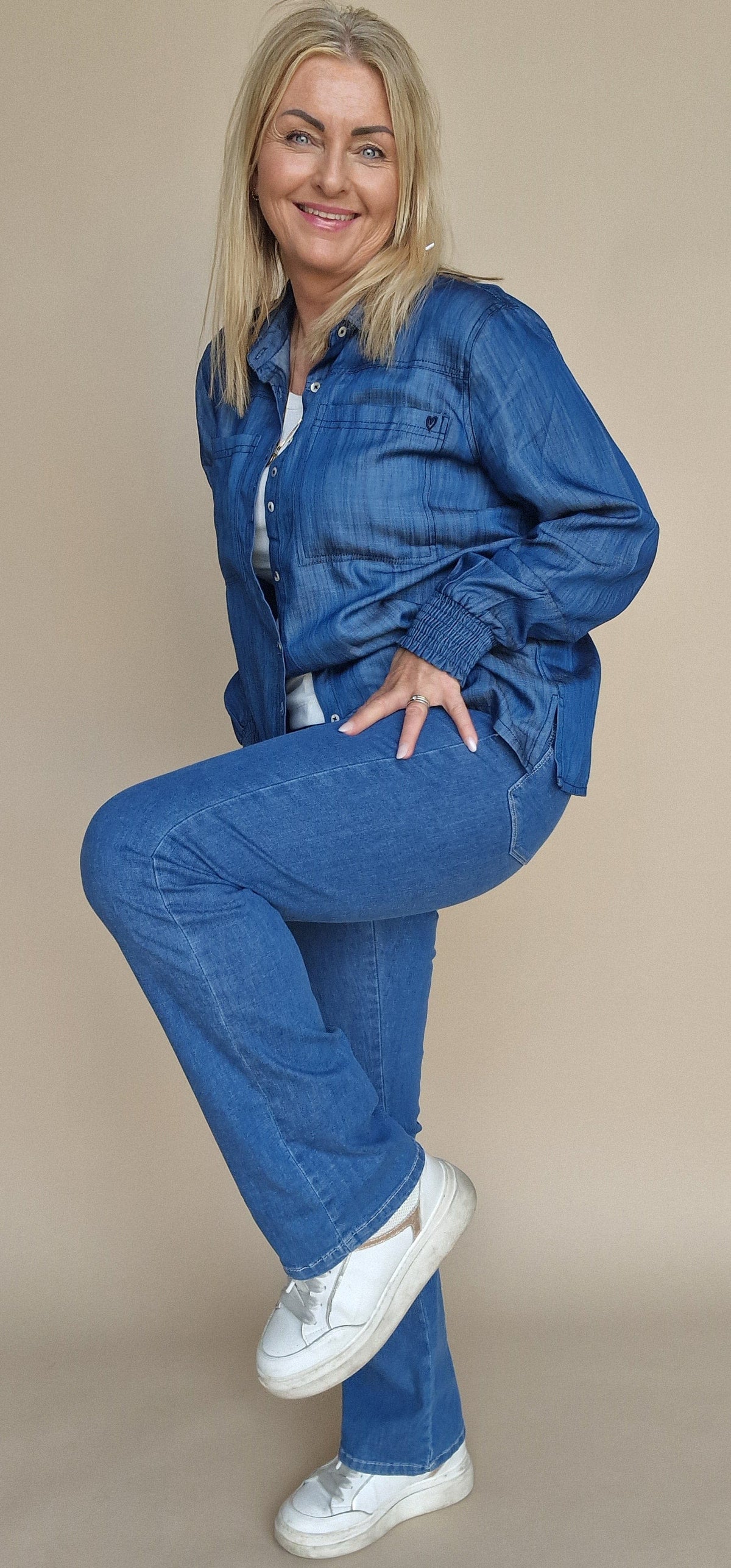 Cero Etage Bukse CRO- Magic fit jeans- flared leg 82 cm kunstkolonialen