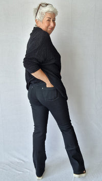 Cero Etage Bukse CRO- Magic fit jeans- flared leg sort 80 cm kunstkolonialen