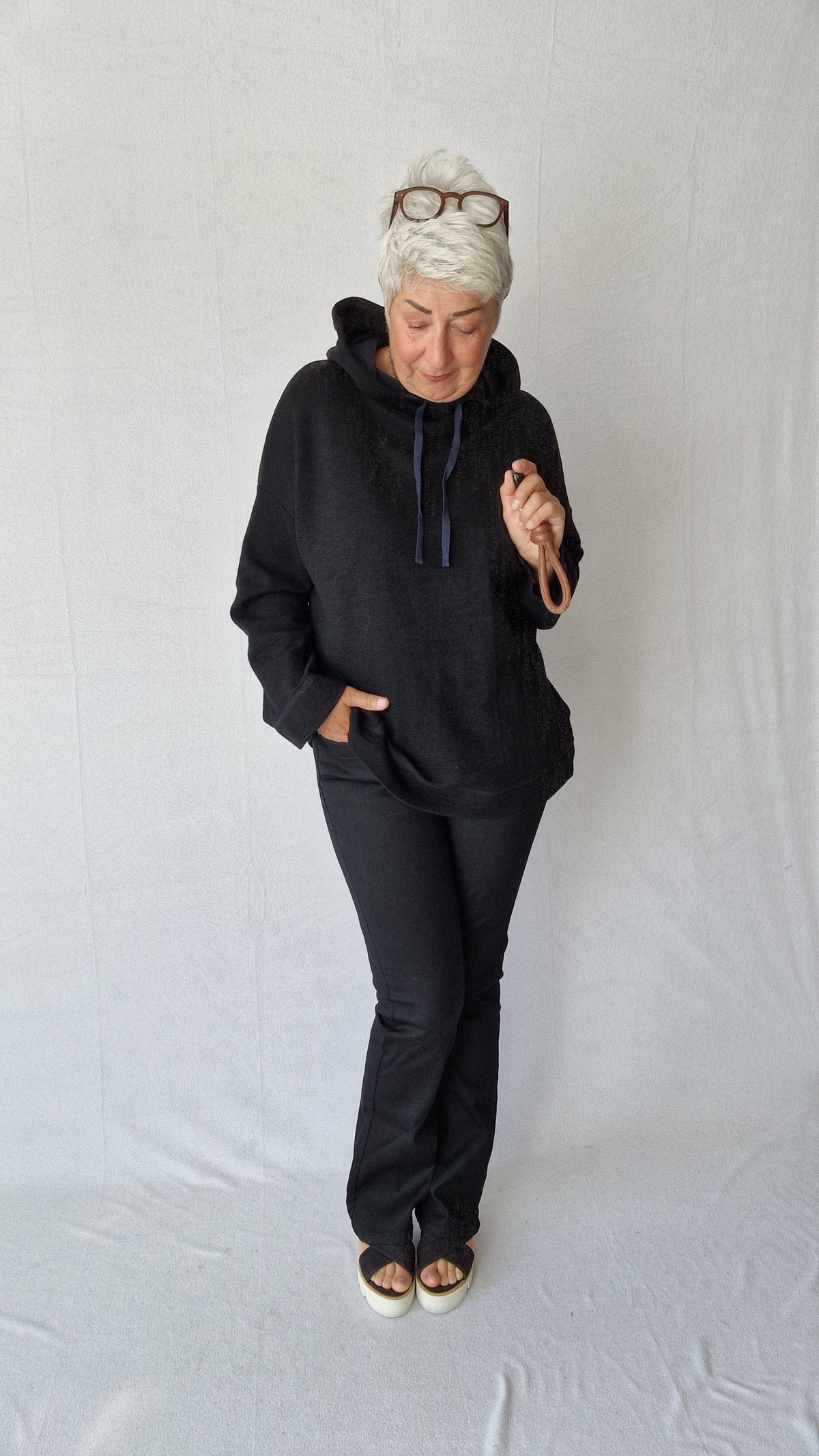 Cero Etage Bukse CRO- Magic fit jeans- flared leg sort 80 cm kunstkolonialen