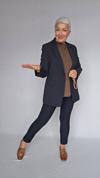 Cero Etage Bukser 34 / Navy Dark CRO- Lina 7/8 bukser m/superstretch ensfarget kunstkolonialen