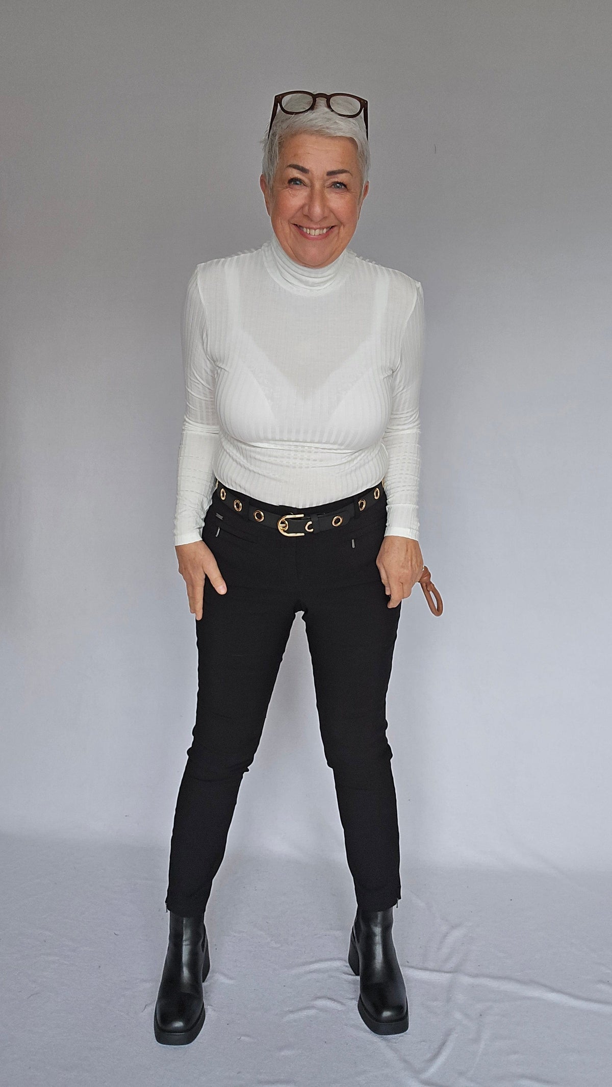 Cero Etage Bukser 34 / Sort CRO- Lina 7/8 bukser m/superstretch ensfarget kunstkolonialen