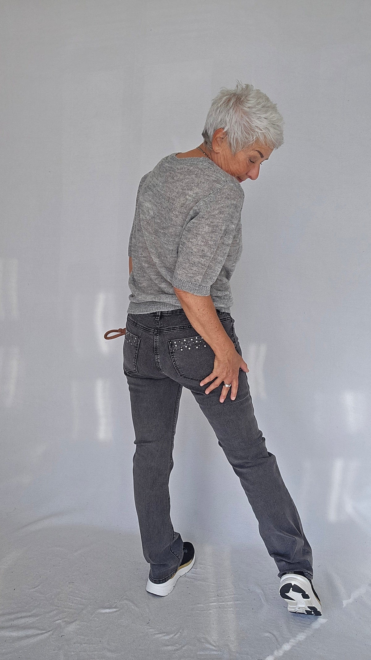 Cero Etage Bukser CRO- Emma i Grey Denim m/pynt på lommene kunstkolonialen