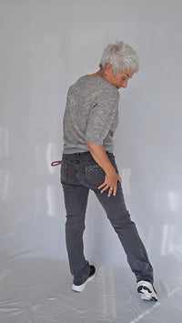 Cero Etage Bukser CRO- Emma i Grey Denim m/pynt på lommene kunstkolonialen