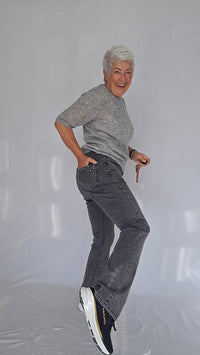 Cero Etage Bukser CRO- Emma i Grey Denim m/pynt på lommene kunstkolonialen