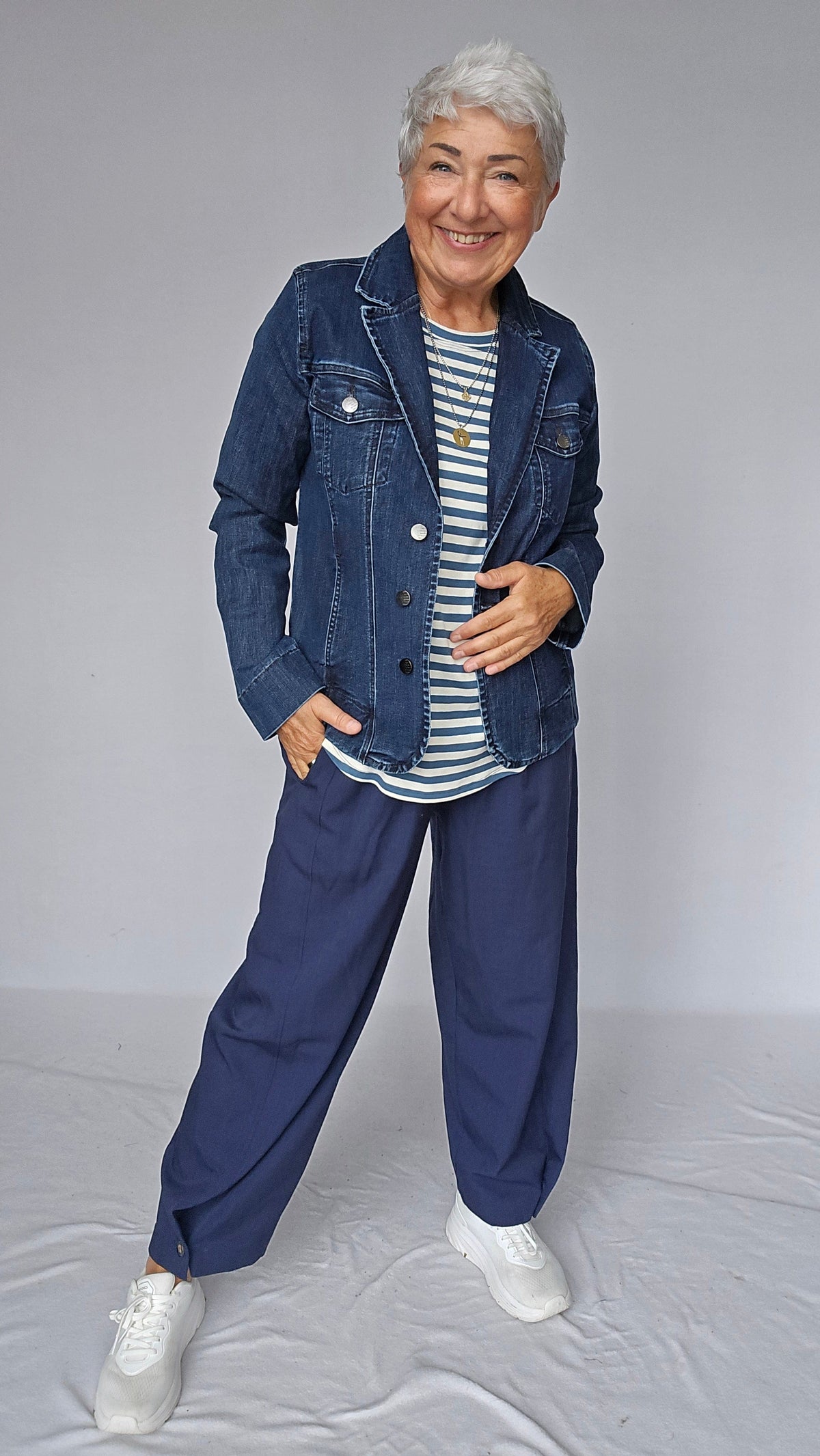 Cero Etage Jakke Cero Etage- Jeansjakke m/krage i Mørk Denim kunstkolonialen