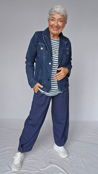 Cero Etage Jakke Cero Etage- Jeansjakke m/krage i Mørk Denim kunstkolonialen