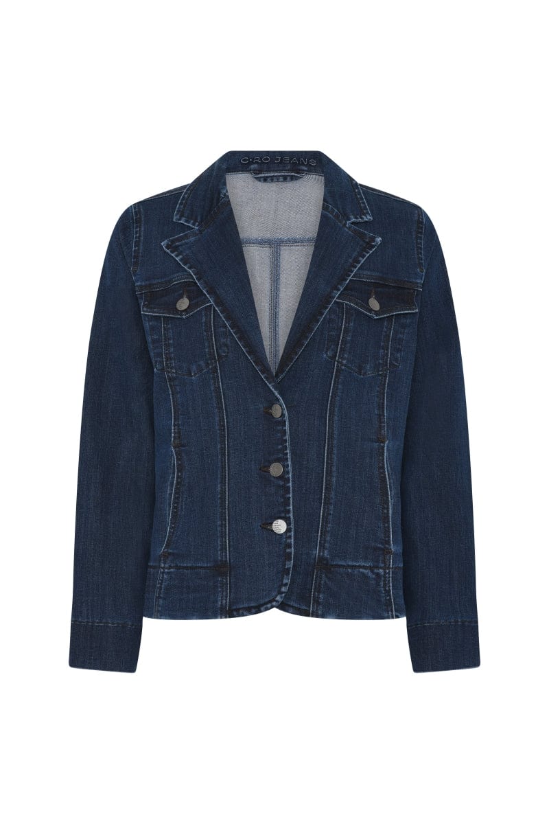 Cero Etage Jakke S / Mørk denim Cero Etage- Jeansjakke m/krage i Mørk Denim kunstkolonialen