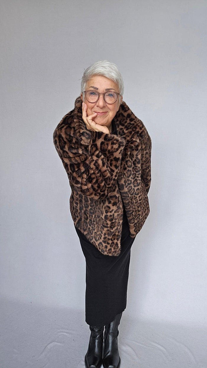 Cero Etage Kåpe Etage- Fake Fur Jacket Leopard kunstkolonialen