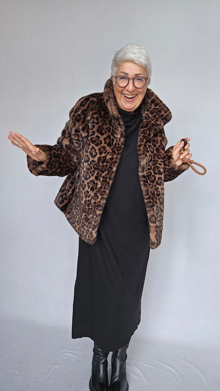 Cero Etage Kåpe Etage- Fake Fur Jacket Leopard kunstkolonialen