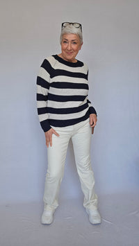 CRO Bukse CRO- Magic fit flared leg ECRU kunstkolonialen