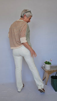 CRO Bukse CRO- Magic fit flared leg ECRU kunstkolonialen