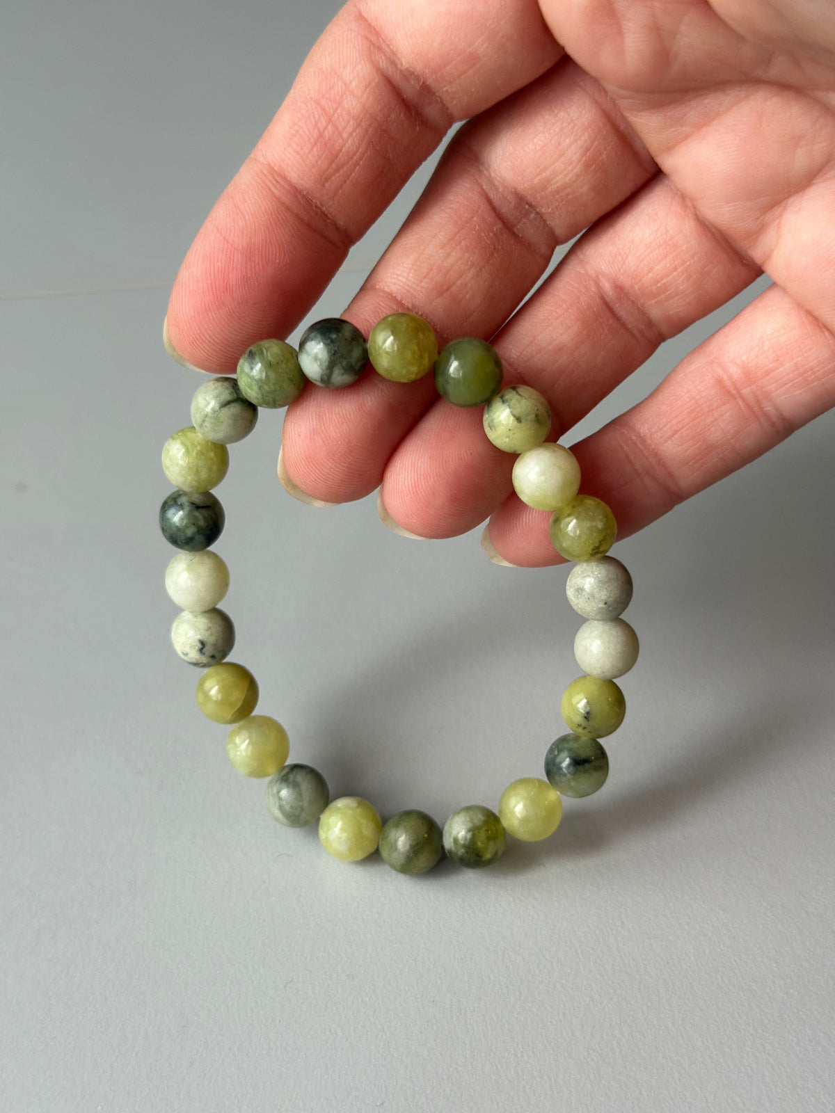 Leas Verden Armbånd Eplegrønn jade Leas verden- Armbånd med forskjellige stein kunstkolonialen