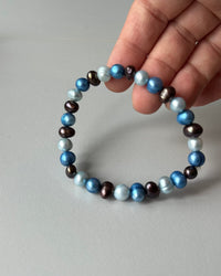 Leas Verden Armbånd Ferskvannsperler flerfarget blå Leas verden- Armbånd med forskjellige stein kunstkolonialen