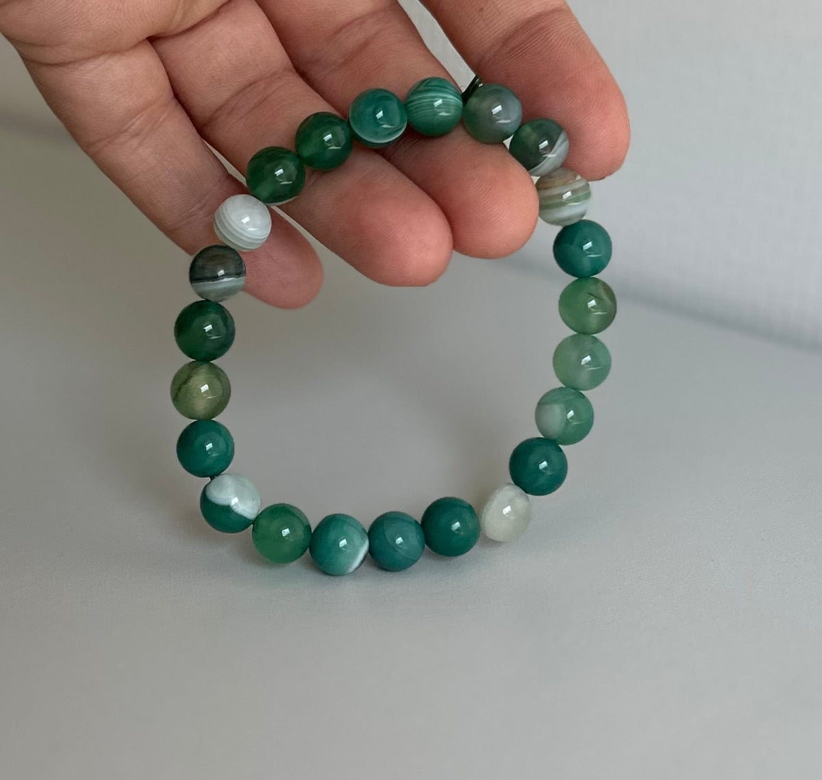 Leas Verden Armbånd Grønn agat Leas verden- Armbånd med forskjellige stein kunstkolonialen